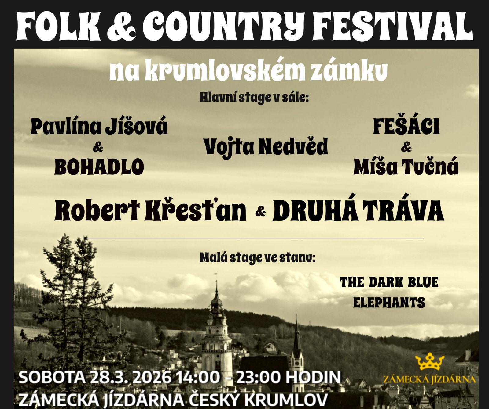 Folk a country festival na krumlovském zámku